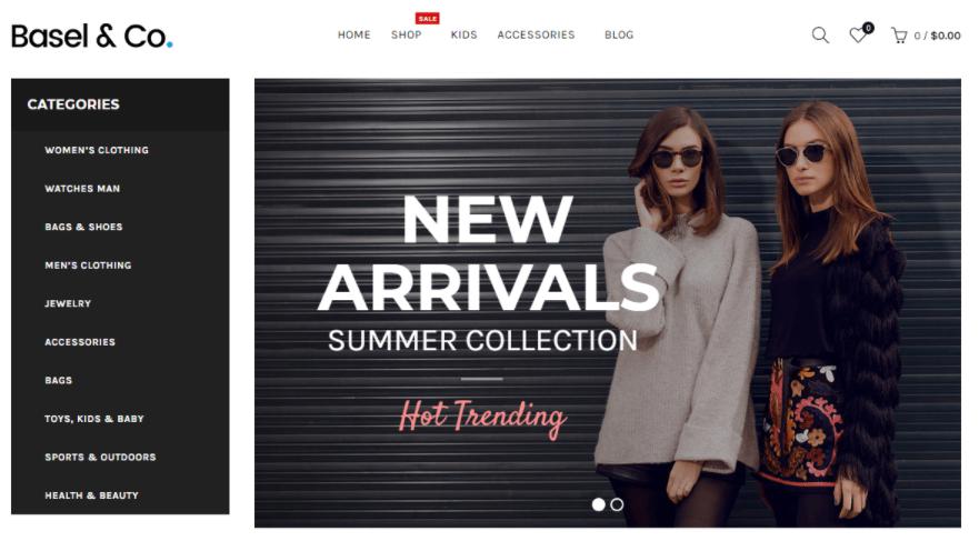 theme WordPress bán hàng thời trang basel