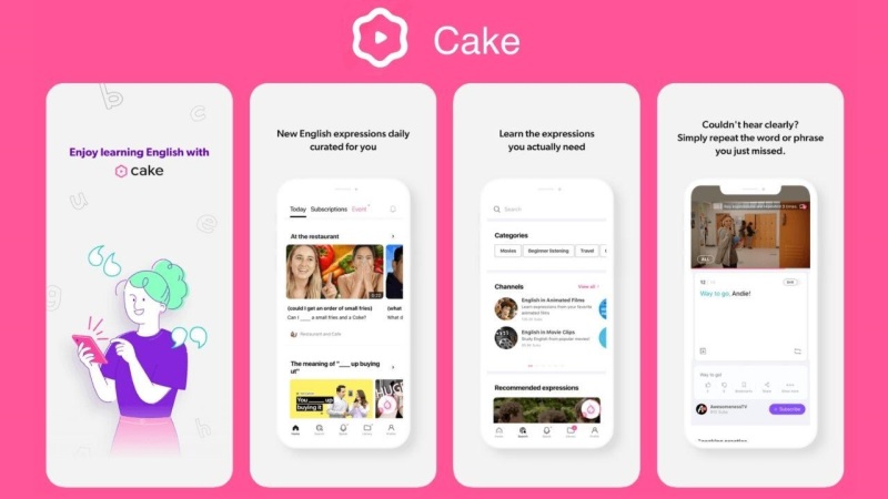 app học tiếng anh online cake